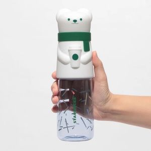 Starbucks Japan Limited Edition Plastic Ermine Water Bottle w/Drinking C…